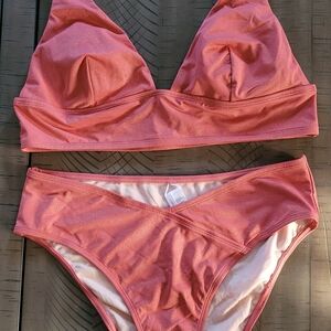 Cupshe Coral Bikini Set
